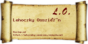 Lehoczky Osszián névjegykártya